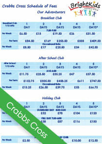 crabs cross out of school club fees