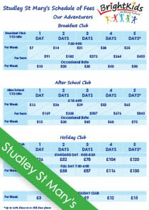 wigwam out of school club fees